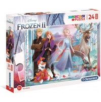 Clementoni Clementoni-28513-Supercolor Disney Frozen 2-24 maxi pezzi, puzzle bambini, Multicolore, 28513